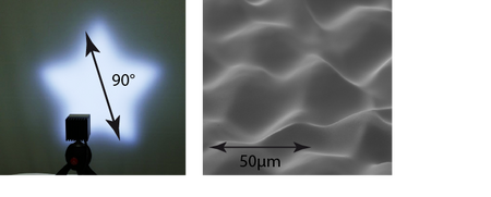 deterministic diffuser forms a star-shaped far-field pattern